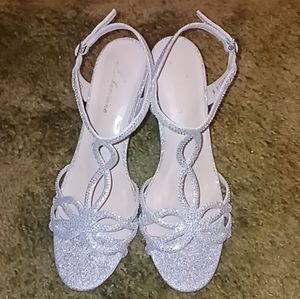 Silver sparkle wedges